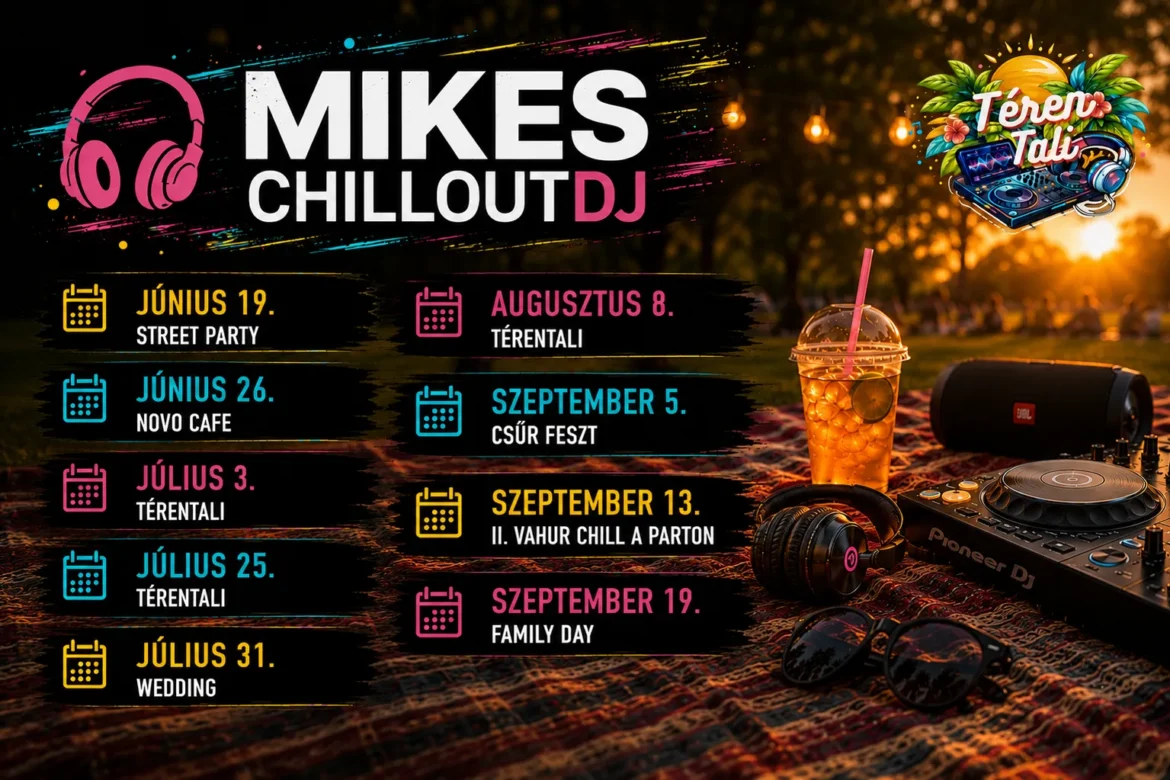 Mikes DJ 2026-os nyári fellépései – ChilloutDJ eseménynaptár