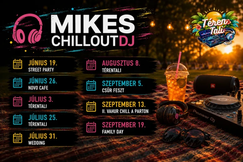 Mikes DJ 2026-os nyári fellépései – ChilloutDJ eseménynaptár